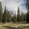 Cloudy summit of Mount Shasta