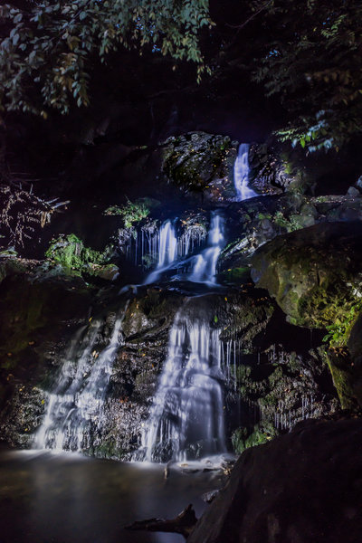 Night shot of Dark Hollow Falls