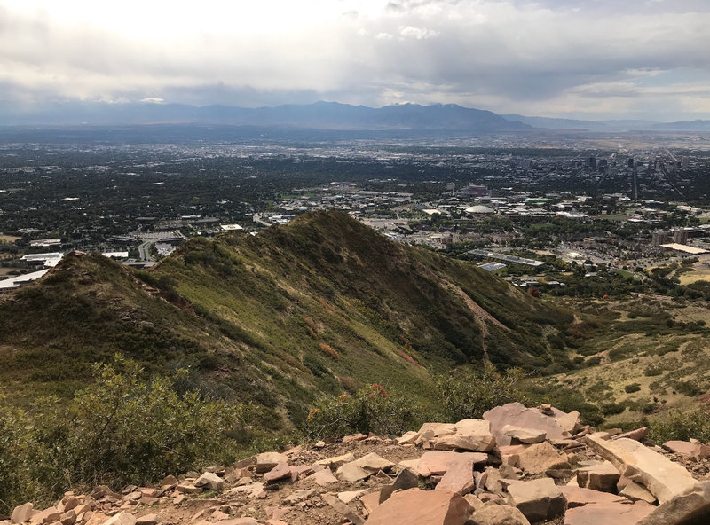 Views from the top. Sandstone "chair" in lower right corner. Photo taken last day of September.