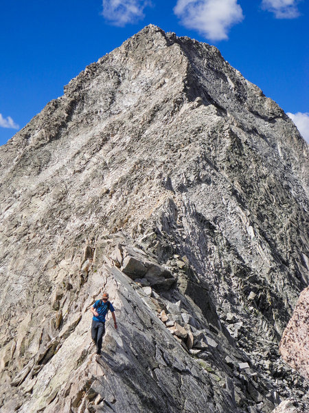 Crossing the Knife Edge on Capitol Peak.