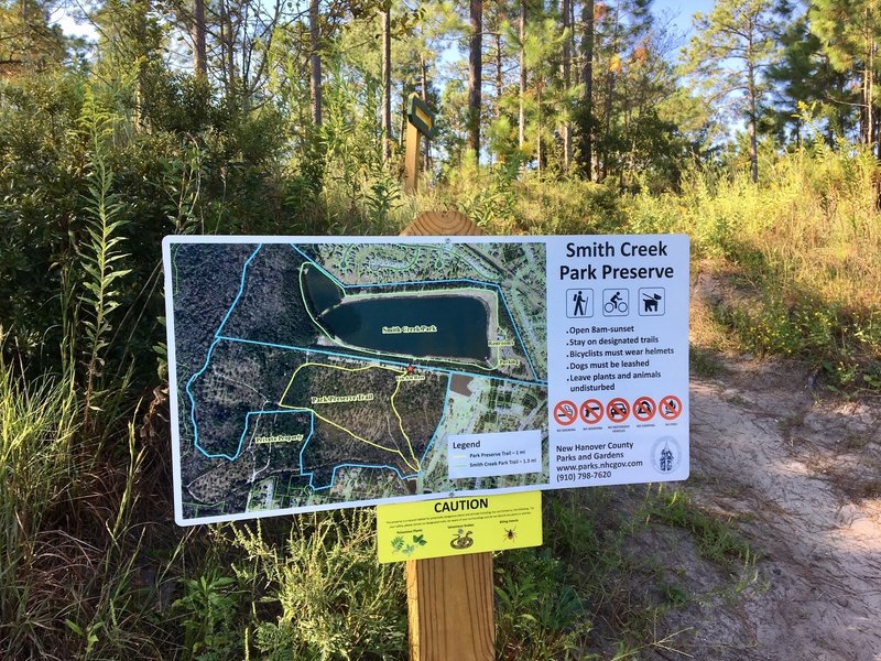 Sign at trailhead from the Smith Creek Park access.