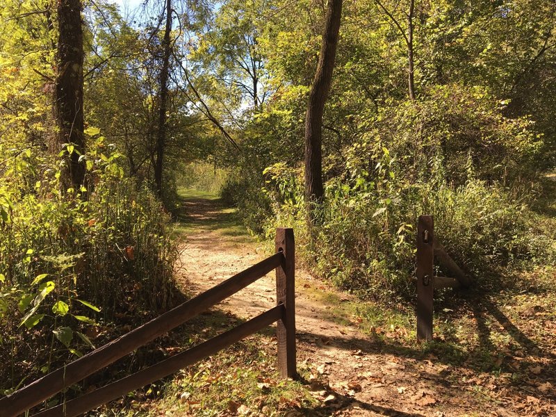 Trail entrance from Clear Creek Road.