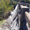 Water flowing through the dam.