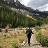 The trail starts on a well-maintained trail with immediate views of Turret Ridge.