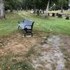 White markers and dots trace the trail through the cemetery.