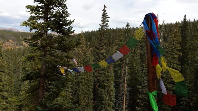 A previous visitor hung up Prayer flags at the end of True Romance, creating a nice scene.