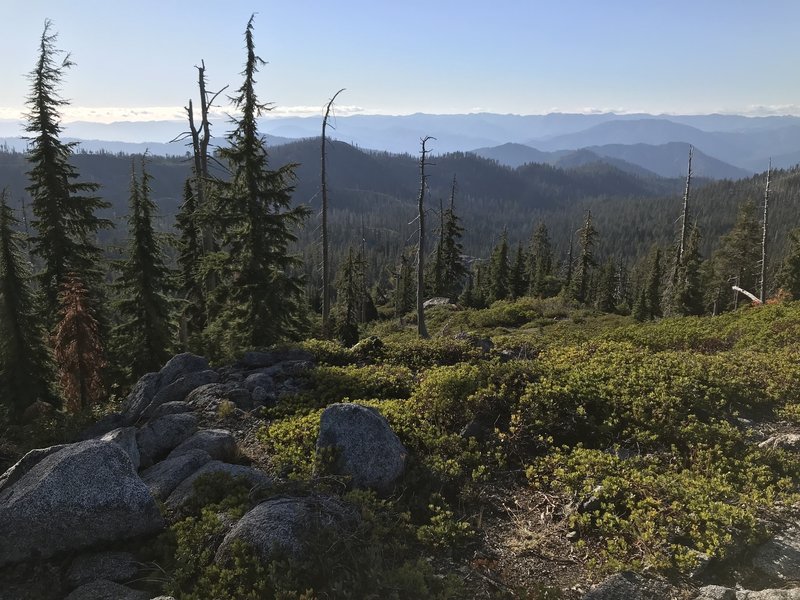 View looking northwest from Haypress Trail over McCash Creek drainge toward Klamath River and Siskiyou Wilderness