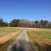 A short section on a gravel road.