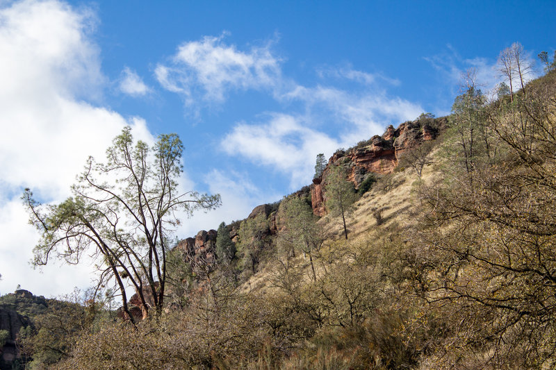 Volcanic rocks surrounding Bear Gulch Visitor Center.