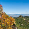 A view of Yeonjudae, Seoul, and Bukhansan in the background.