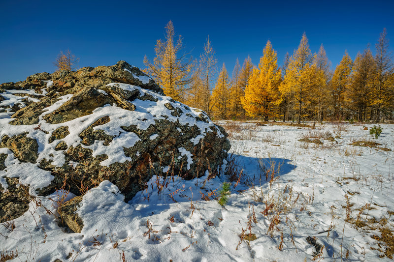 Rock formations near the top