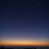 Pre-dawn sky looking east from Woody Ridge Trail with the moon and Venus (barely visible in the middle) in the sky and the South Toe River Valley below covered in early morning low cloud cover. (10/15/17)