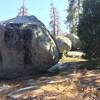 Trail winds along huge granite bounders