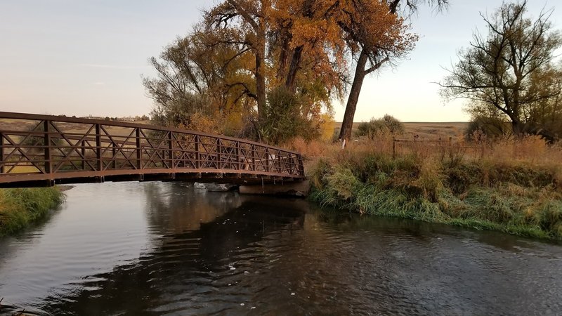 Looking across the stream toward the north side of the bridge that was pushed off its foundation during the 2013 flood.