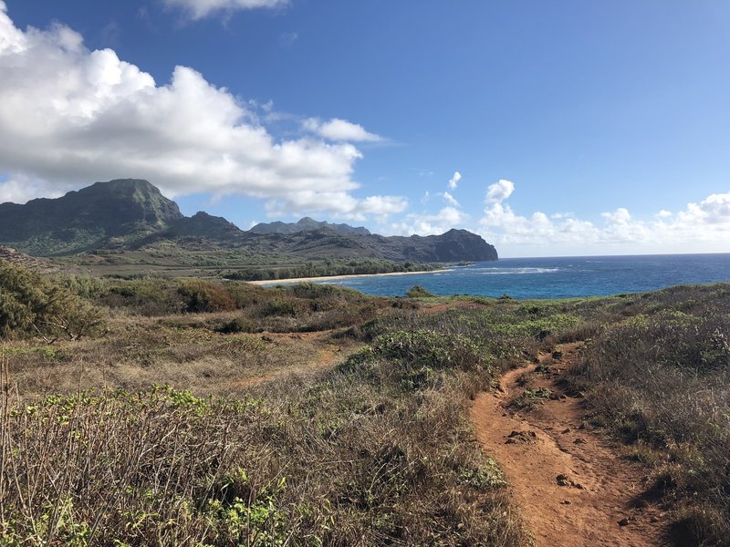 View of the trail toward Gillins Beach