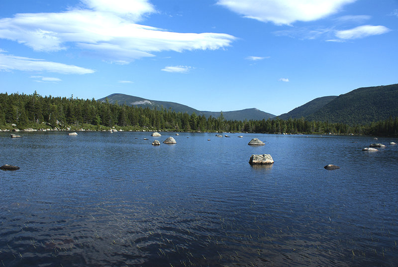 A view of Russell Pond on the way to Wassataquoik Lake.