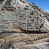 Vertical rocks on the ascent to Observation Point