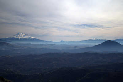 Mount Shasta and the Trinity Alps from the Lone Pilot Trail.