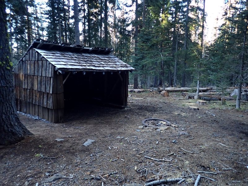 The historic shelter at the Cold Springs Trailhead