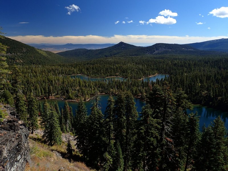 Margurette and Trapper Lakes from the Divide Trail