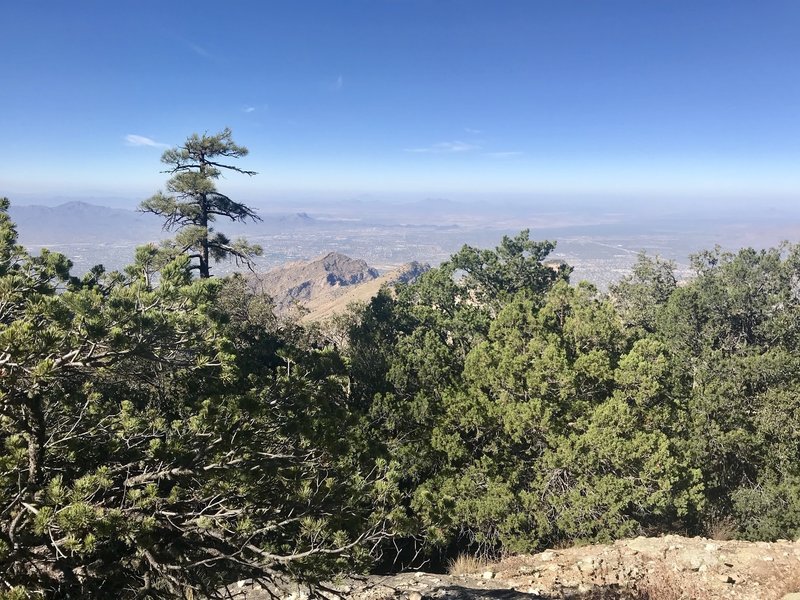 Looking down on Pusch Ridge with Pusch Peak clearly in the middle from Mount Kimball