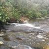 Water slide feature on Upper Snowbird Creek - Uphillhikes.com