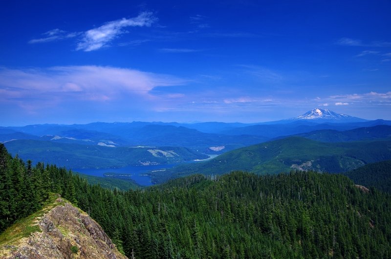 Mount Adams and Swift Reservoir from Siouxon Peak