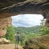 View under double arch towards Auxier Ridge