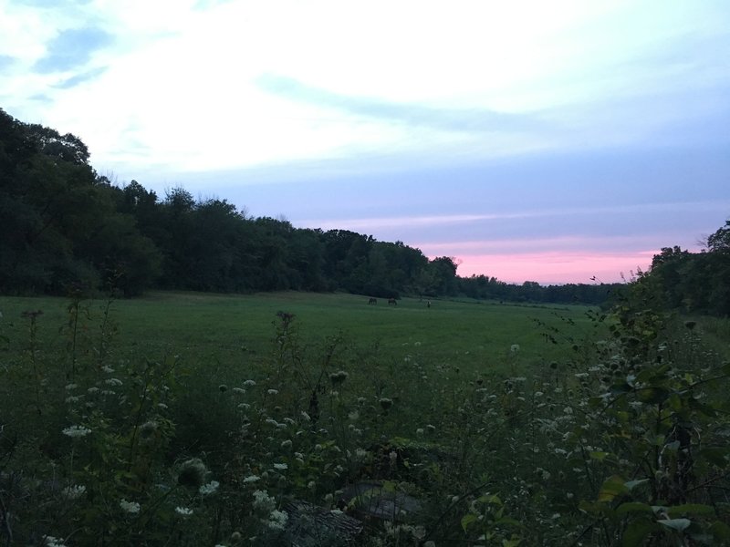 Experience Beautiful Sunsets across the fields near the TVT backpacking route