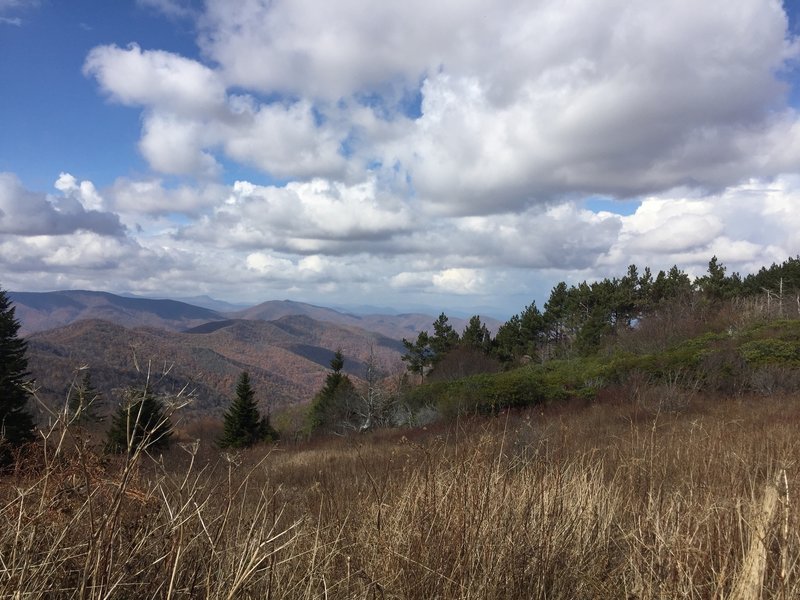 Expansive views across the Smoky Mountains from along the Art Loeb Trail