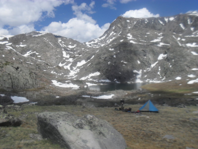 Just north of Mistymoon Lake on the route to Cloud Peak. (July 2017)