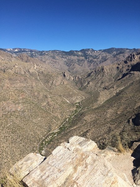 View looking northeast with North Upper Sabino Road in the distance.