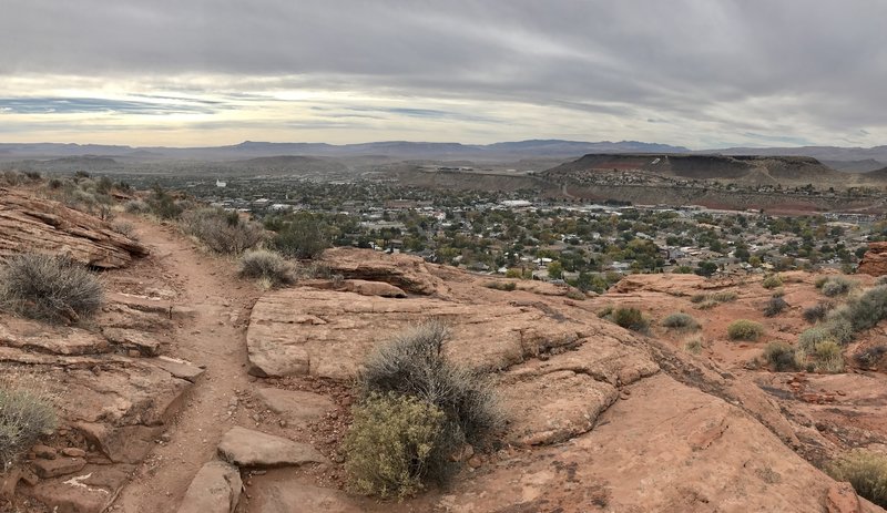 Trail and city view