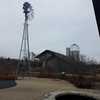 November view of the windmill and barn in the Heartland Harvest Garden-Powell Gardens