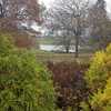 View of the lake in Autumn-Fountain Garden at Powell Gardens