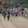 Marine Volunteers leading the kids for a run.