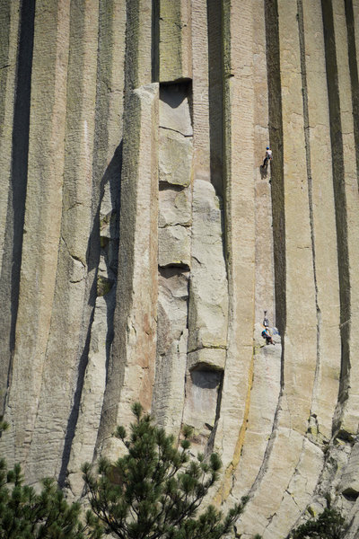 Climbers going up