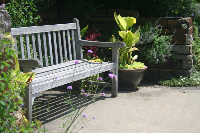 A pleasant place to sit-Island Garden at Powell Gardens