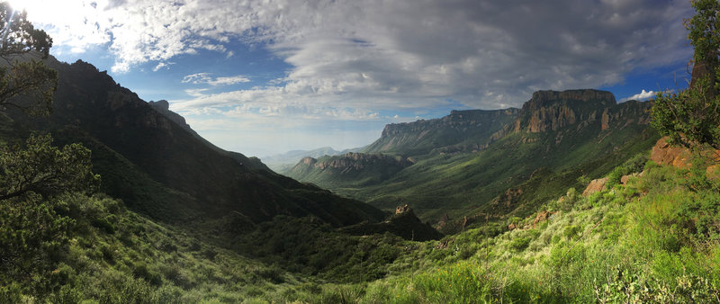 Lost Mine Trail looking south down Pine Canyon