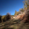 The trail is an old road just above the lower trailhead