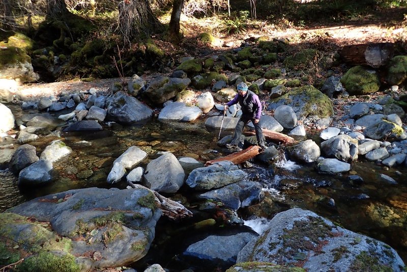 Crossing the Middle Fork Applegate River at low water.