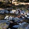 Crossing the Middle Fork Applegate River at low water.