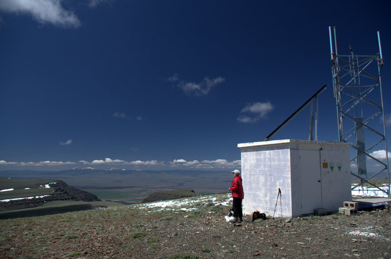 The repeater station on, and the view west from, Warner Peak