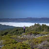 A cloud-filled Illinois Valley from the summit of Mt. Elijah