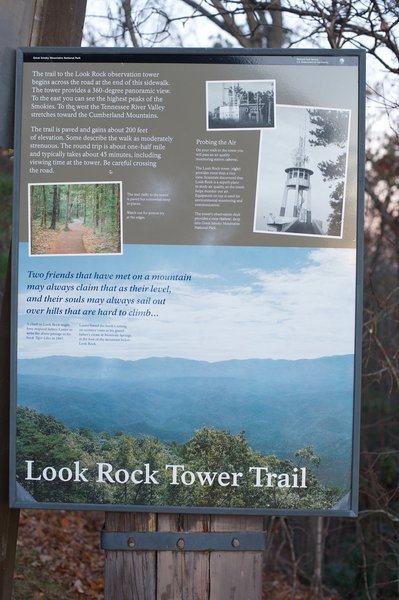 Information regarding the Look Rock Tower Trail