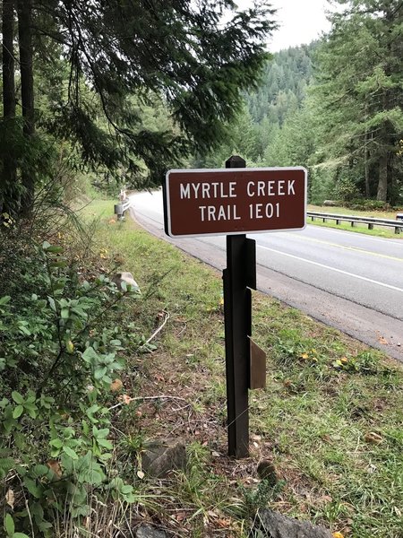 The trailhead off Highway 199.