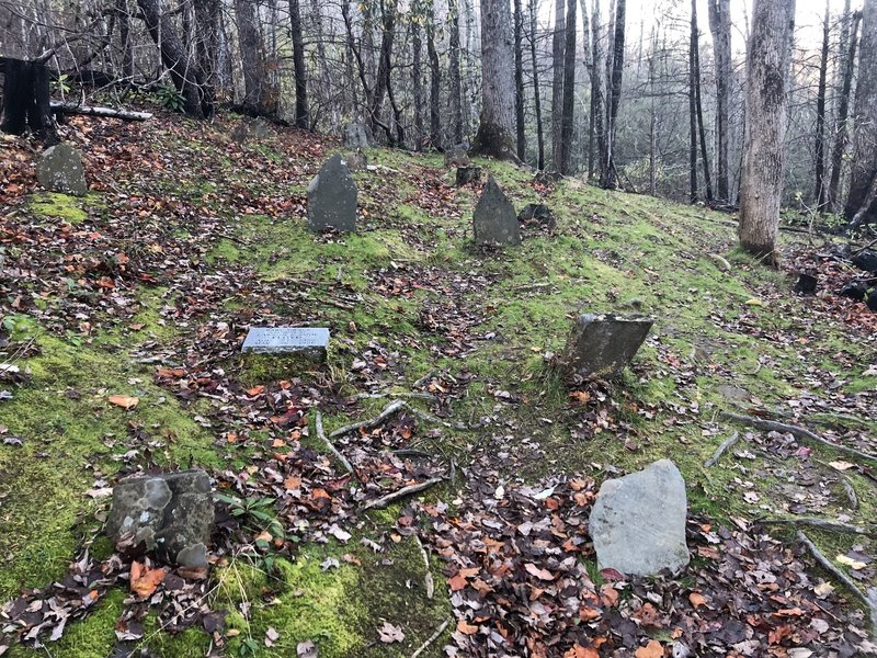 The small cemetery on the hill.