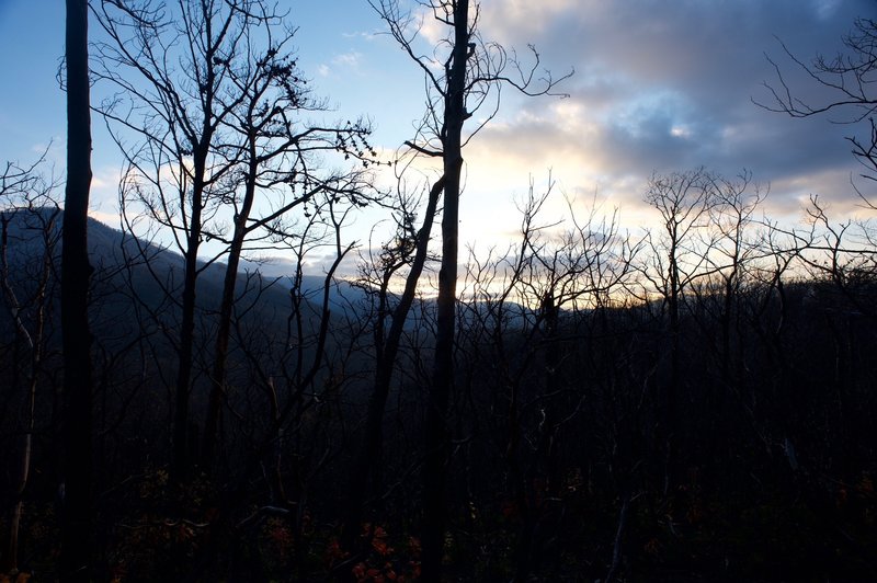 Winter sunset along the Baskins Creek Trail.