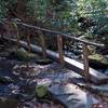 One of the three log bridges that must be crossed.   Use caution in the mornings as they may be icy with ice or frost due to the cooler temperatures around the creeks.