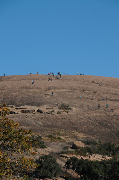 The top of Enchanted Rock can get rather crowded